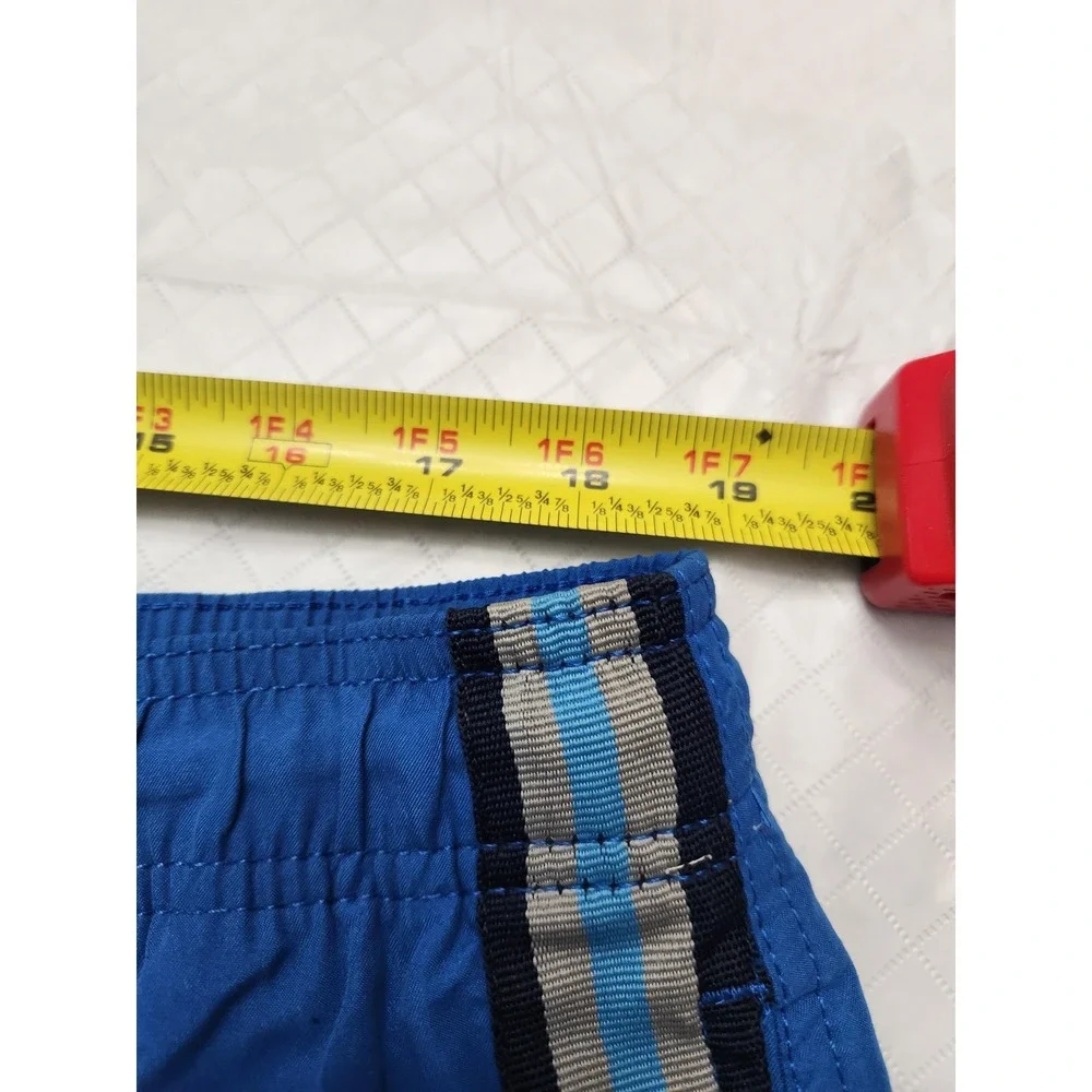 Ocean‎ Pacific Swim Shorts Mens XL Blue Side Stripe Lined Drawstring Trunks